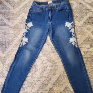 Caution to the Wind Embroidered Jeans